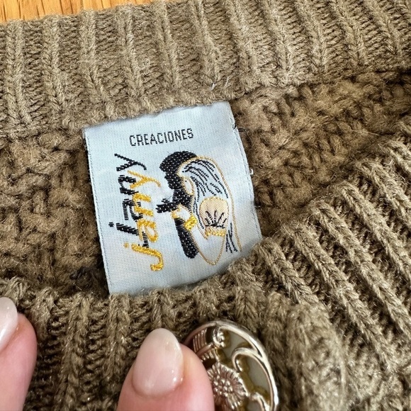 Vintage Sweater Cottagecore Oversized Jumper Heavyweight XXL Embroidered Floral - Picture 3 of 8